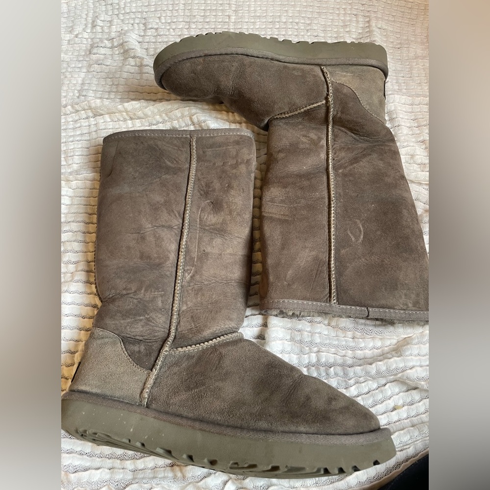 Tall grey uggs. Used condition but plenty of life left.
